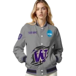 personalized washington huskies feral slash grey varsity jacket best selling