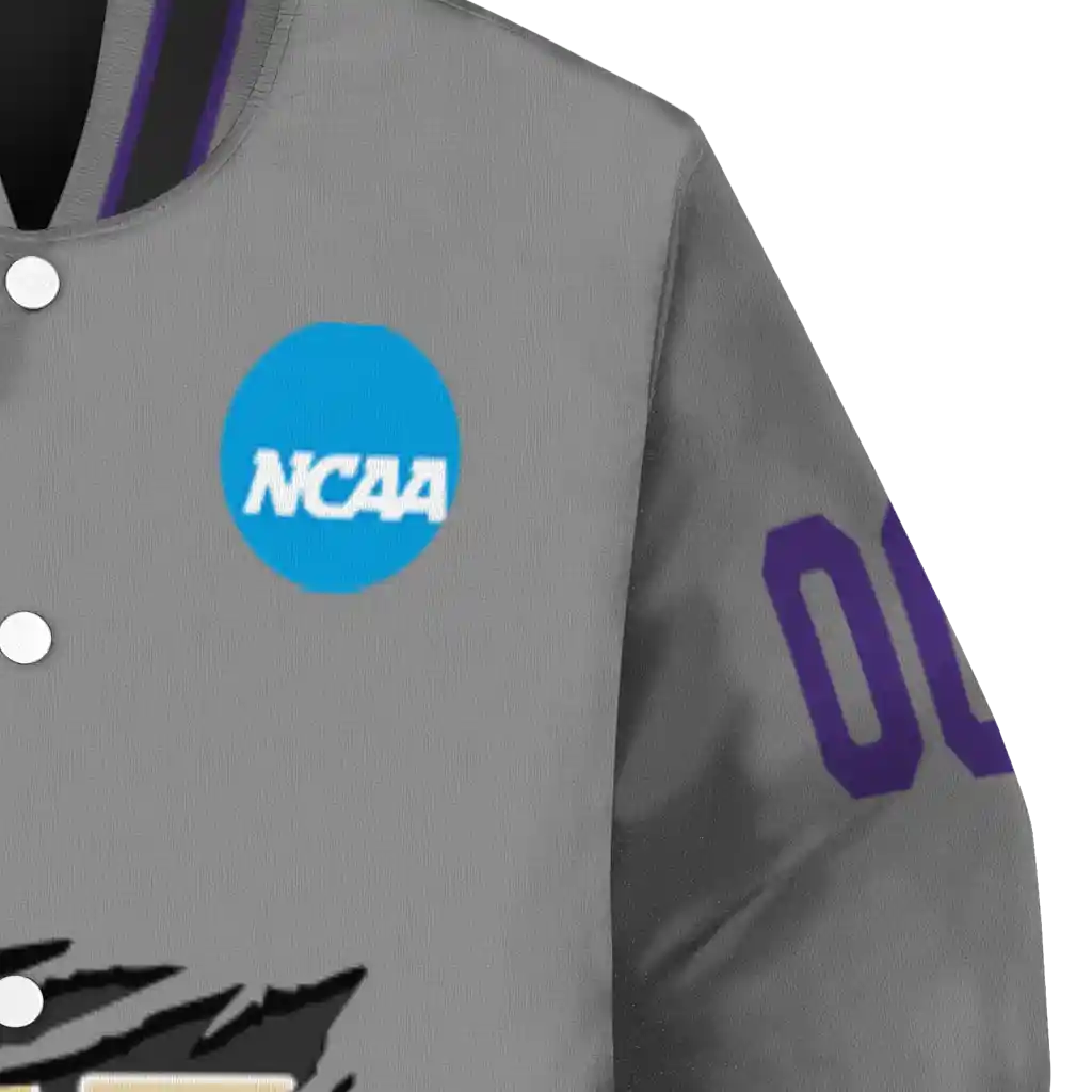 personalized washington huskies feral slash grey varsity jacket premium grade personalized washington huskies feral slash grey varsity jacket premium grade