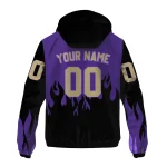 personalized washington huskies flame trim purple black windbreaker jacket best selling