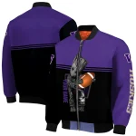 personalized washington huskies groot football purple black bomber jacket best selling