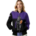 personalized washington huskies groot football purple black bomber jacket best selling