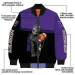 personalized washington huskies groot football purple black bomber jacket best selling