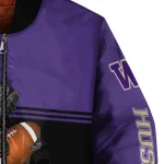 personalized washington huskies groot football purple black bomber jacket best selling