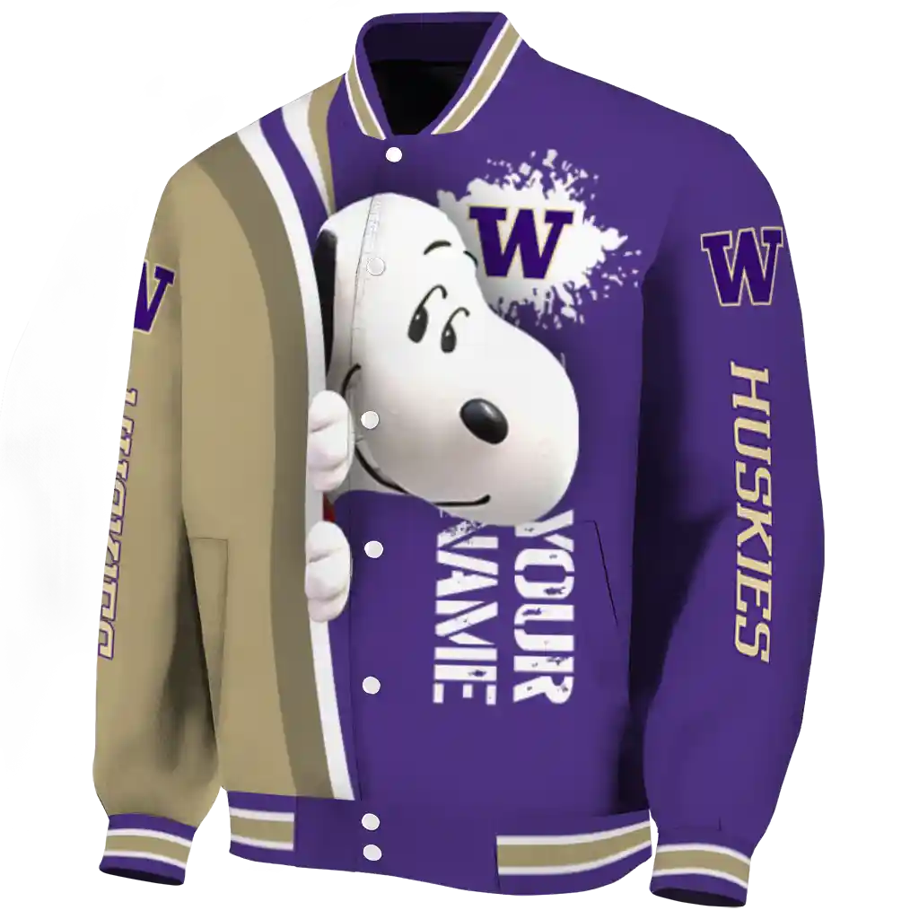 personalized washington huskies snoopy head purple varsity jacket best selling personalized washington huskies snoopy head purple varsity jacket best selling