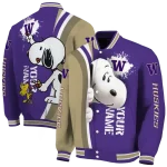 personalized washington huskies snoopy head purple varsity jacket best selling