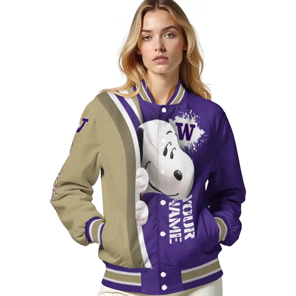 personalized washington huskies snoopy head purple varsity jacket latest model personalized washington huskies snoopy head purple varsity jacket latest model