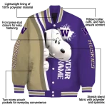 personalized washington huskies snoopy head purple varsity jacket best selling