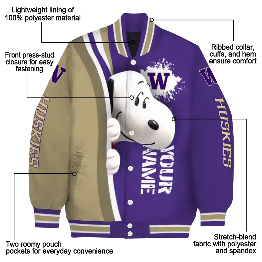 personalized washington huskies snoopy head purple varsity jacket new arrival personalized washington huskies snoopy head purple varsity jacket new arrival