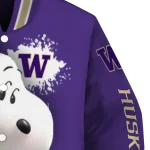 personalized washington huskies snoopy head purple varsity jacket best selling