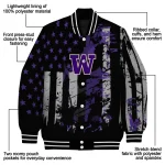 personalized washington huskies star stripes purple black varsity jacket best selling