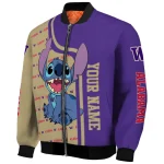 personalized washington huskies stitch laughing purple bomber jacket best selling