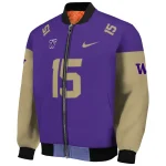 personalized washington huskies team patch purple bomber jacket best selling