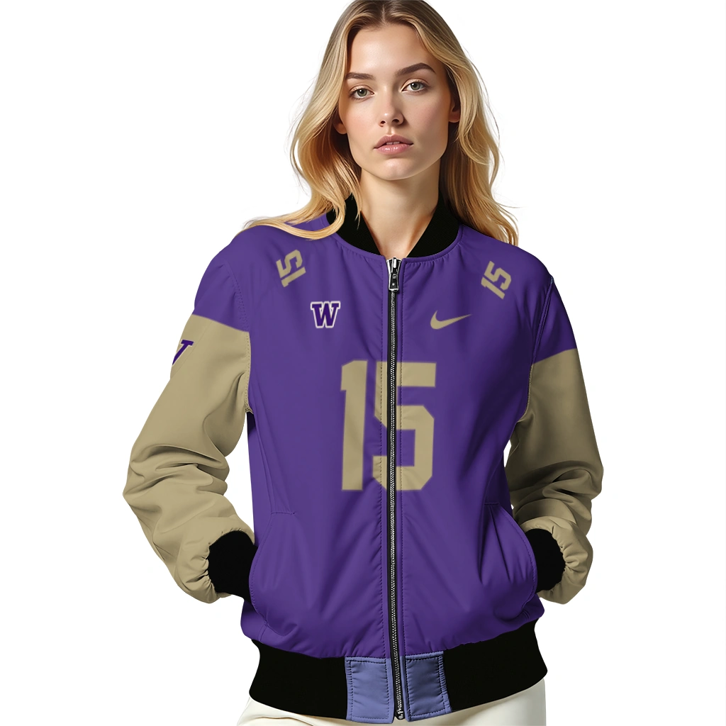 personalized washington huskies team patch purple bomber jacket latest model personalized washington huskies team patch purple bomber jacket latest model