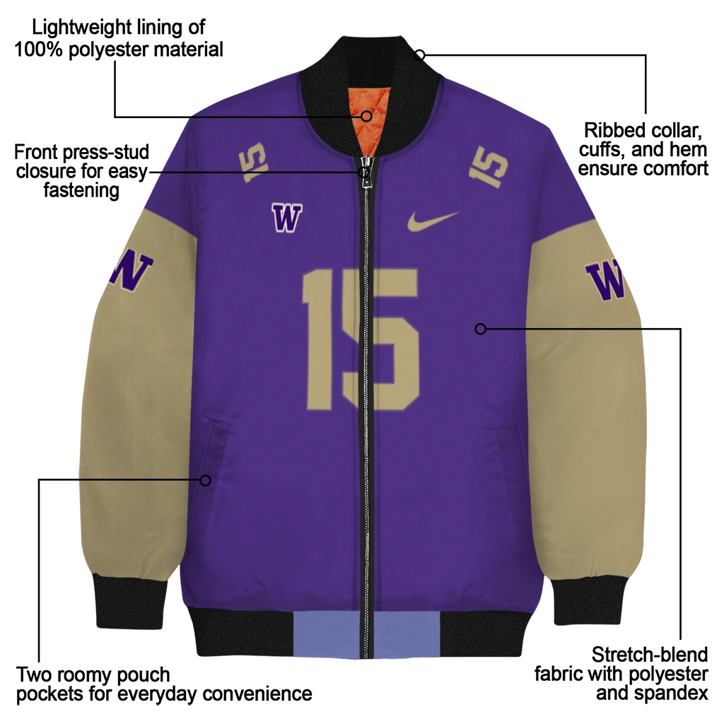 personalized washington huskies team patch purple bomber jacket new arrival personalized washington huskies team patch purple bomber jacket new arrival