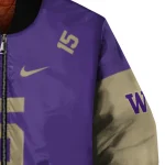 personalized washington huskies team patch purple bomber jacket best selling