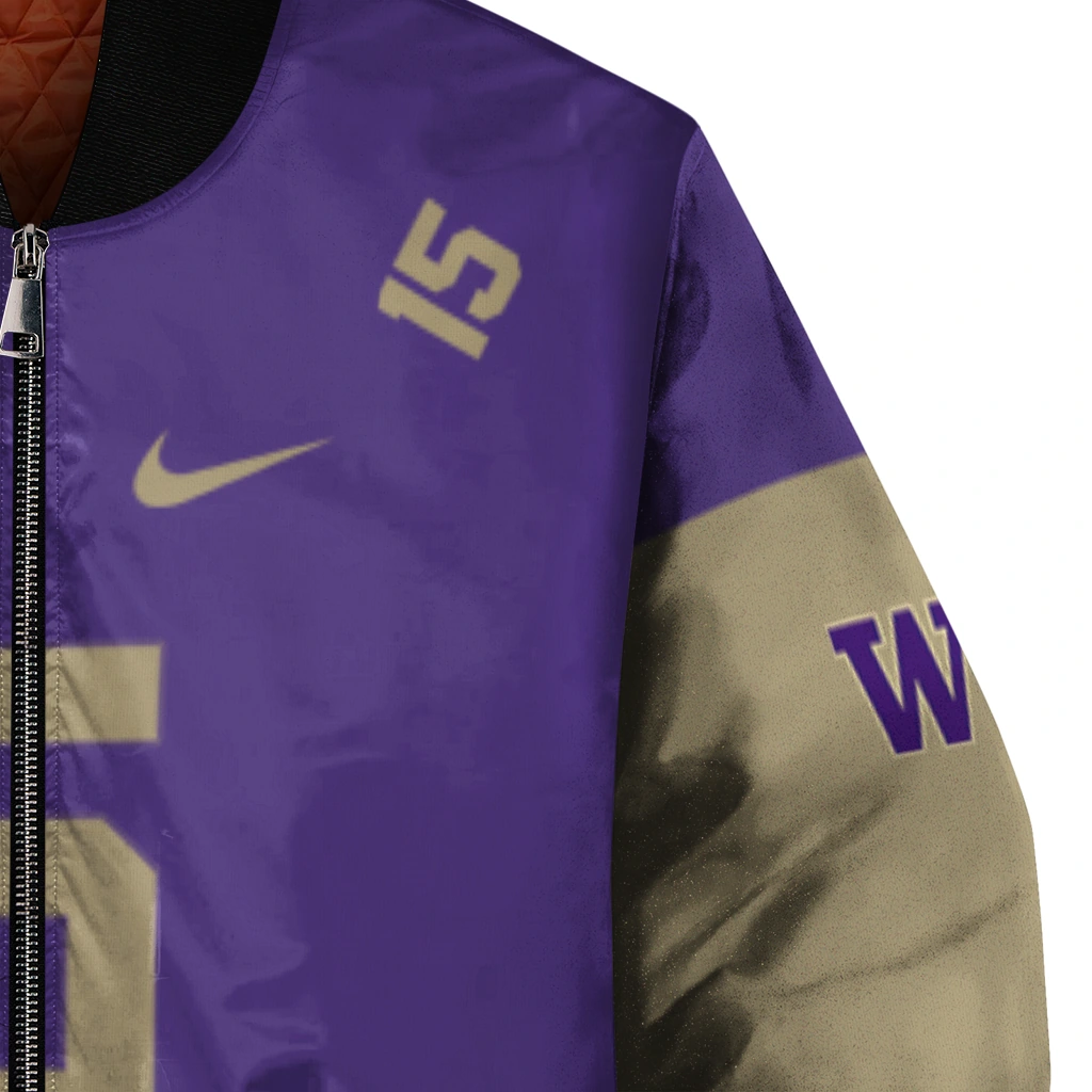 personalized washington huskies team patch purple bomber jacket premium grade personalized washington huskies team patch purple bomber jacket premium grade