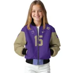 personalized washington huskies team patch purple bomber jacket best selling