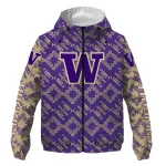 personalized washington huskies trellis mesh purple windbreaker jacket best selling