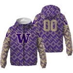 personalized washington huskies trellis mesh purple windbreaker jacket best selling