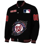 personalized washington nationals claw fragment black varsity jacket best selling