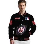 personalized washington nationals claw fragment black varsity jacket best selling