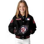 personalized washington nationals claw fragment black varsity jacket best selling