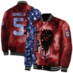 personalized washington nationals skull cluster red varsity jacket best selling