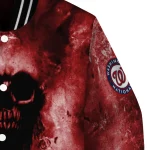 personalized washington nationals skull cluster red varsity jacket best selling