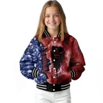 personalized washington nationals skull cluster red varsity jacket best selling
