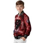 personalized washington nationals skull cluster red varsity jacket best selling