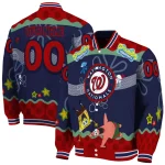 personalized washington nationals spongebob playtime red blue varsity jacket best selling