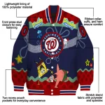 personalized washington nationals spongebob playtime red blue varsity jacket best selling