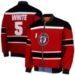 personalized washington nationals stripe statement red black bomber jacket best selling