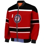 personalized washington nationals stripe statement red black bomber jacket best selling