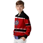 personalized washington nationals stripe statement red black bomber jacket best selling
