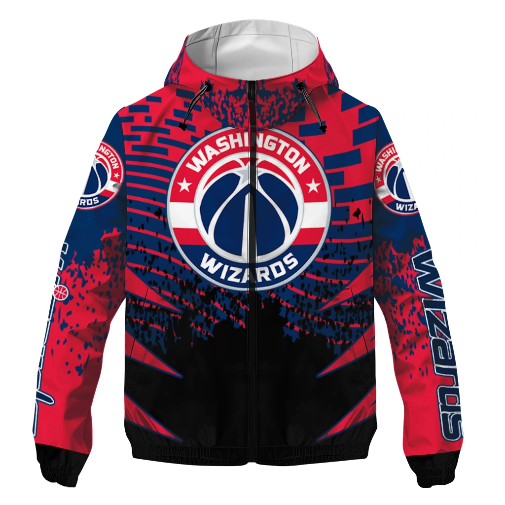 personalized washington wizards brick motion blue black windbreaker jacket best selling personalized washington wizards brick motion blue black windbreaker jacket best selling