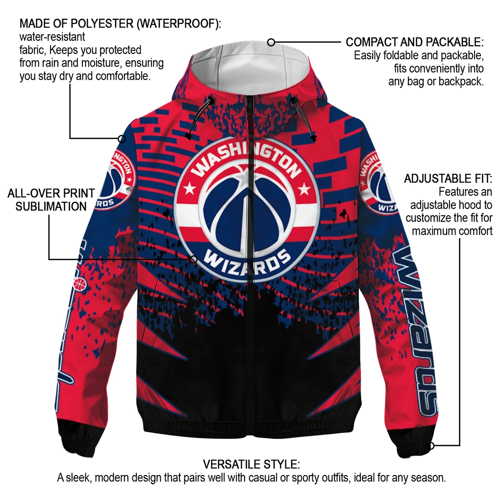 personalized washington wizards brick motion blue black windbreaker jacket new arrival personalized washington wizards brick motion blue black windbreaker jacket new arrival