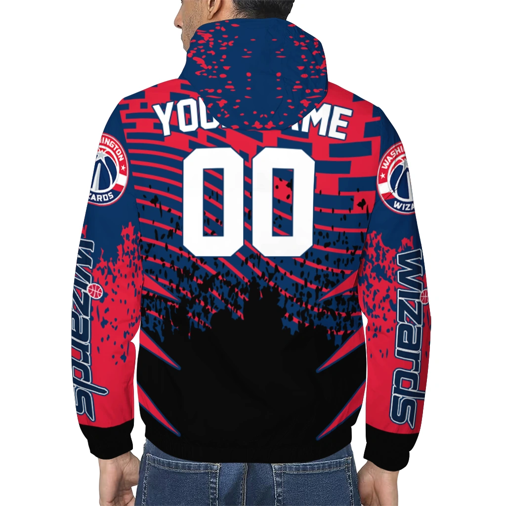 personalized washington wizards brick motion blue black windbreaker jacket trendy personalized washington wizards brick motion blue black windbreaker jacket trendy