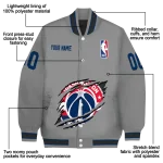 personalized washington wizards claw accent grey varsity jacket best selling