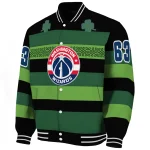 personalized washington wizards clover green lines green black varsity jacket best selling
