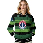 personalized washington wizards clover green lines green black varsity jacket best selling