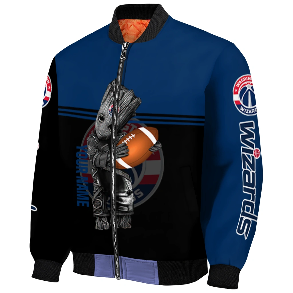personalized washington wizards groot football blue black bomber jacket fashion forward personalized washington wizards groot football blue black bomber jacket fashion forward