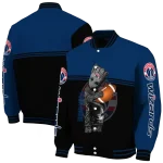 personalized washington wizards groot football blue black varsity jacket best selling