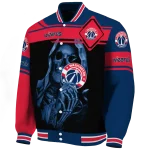 personalized washington wizards reaper hands blue black varsity jacket best selling