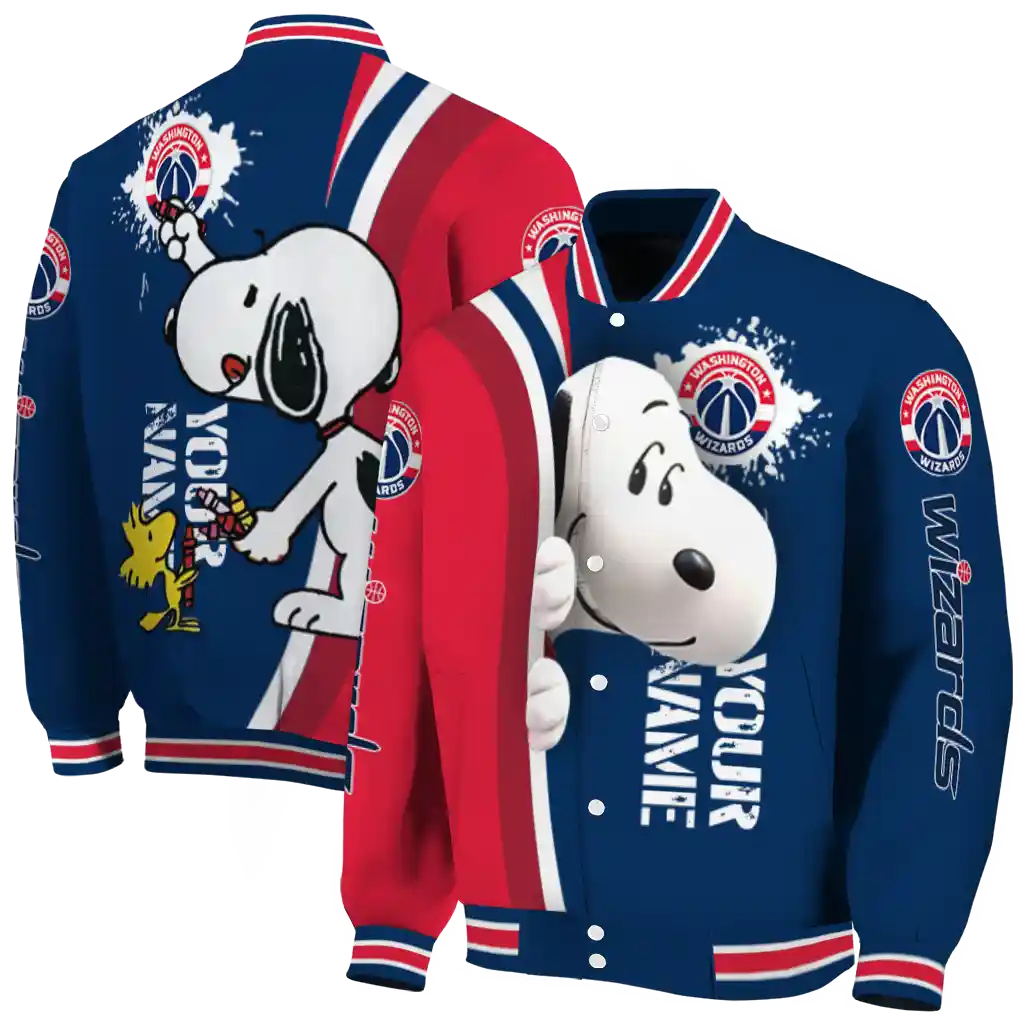 personalized washington wizards snoopy head blue varsity jacket fashion forward personalized washington wizards snoopy head blue varsity jacket fashion forward