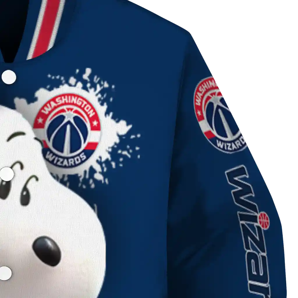 personalized washington wizards snoopy head blue varsity jacket premium grade personalized washington wizards snoopy head blue varsity jacket premium grade