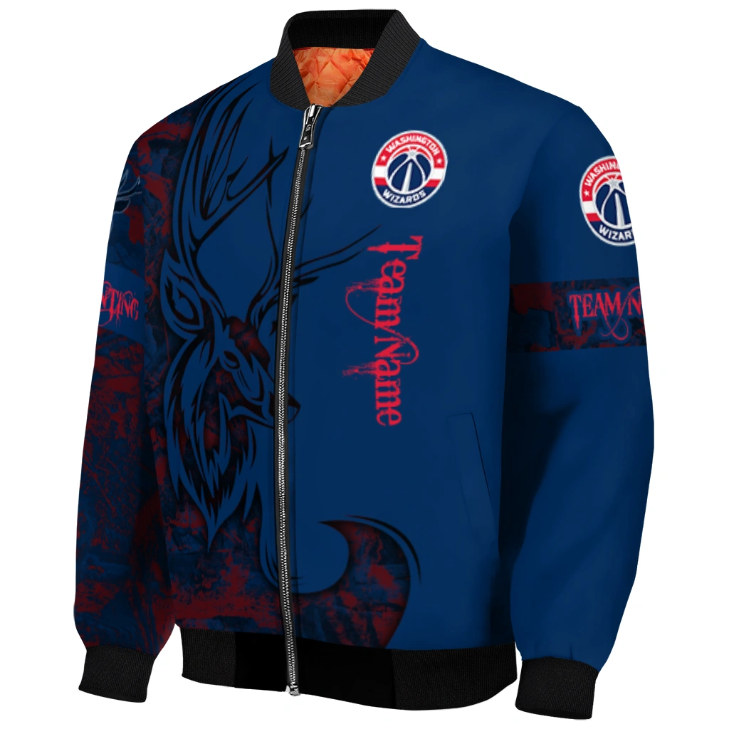 personalized washington wizards tribal deer art blue bomber jacket fashion forward personalized washington wizards tribal deer art blue bomber jacket fashion forward