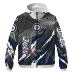 personalized winnipeg jets claw mesh blue gray windbreaker jacket best selling