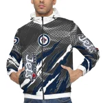 personalized winnipeg jets claw mesh blue gray windbreaker jacket best selling