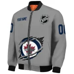 personalized winnipeg jets claw streak grey bomber jacket best selling